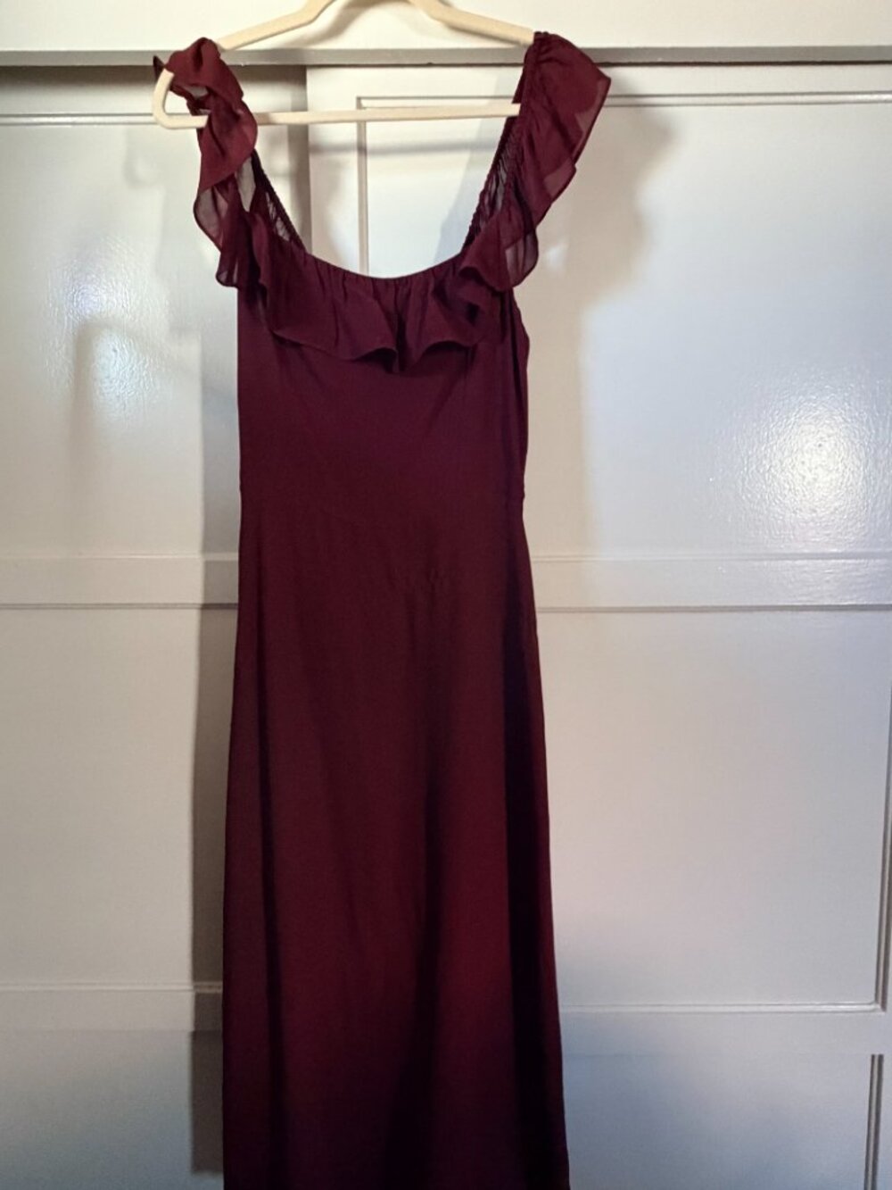 reformation colette midi dress, size 10, burgundy/wine - Picture 2 of 9